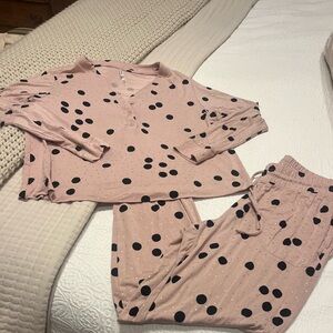 Soma Pink and Black Polka Dot women's Pajama Set